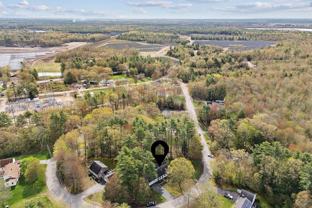 47 Old Post Ln, Sanford, ME 04073 - aerial view of property's location featuring a heavily wooded area