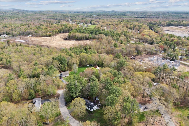 47 Old Post Ln, Sanford, ME 04073 - aerial view of property and surrounding area with a forest
