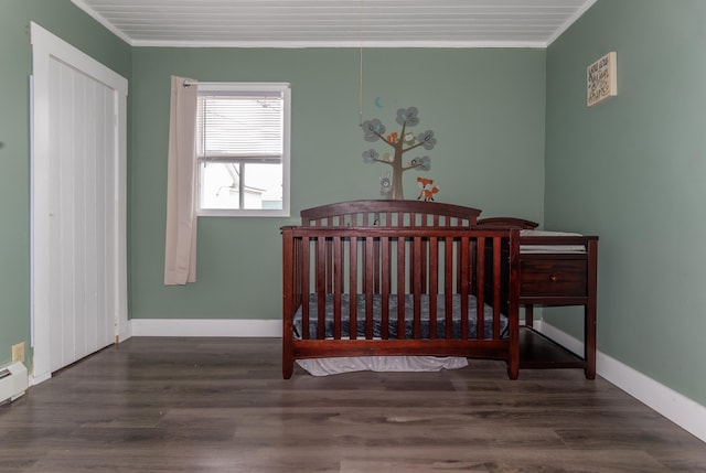 982 Main St, Grand Isle, ME 04746 - bedroom with ornamental molding, baseboards, and wood finished floors