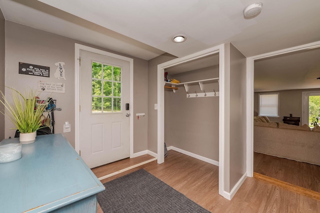 59 Milton Mills Rd, Lebanon, ME 04027 - entrance foyer with light wood finished floors, baseboards, and recessed lighting
