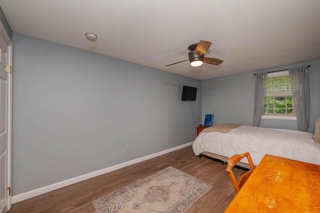 59 Milton Mills Rd, Lebanon, ME 04027 - bedroom with wood finished floors, baseboards, and a ceiling fan