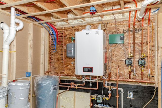 44 Bailey Rd, Cambridge, ME 04923 - utility room with tankless water heater