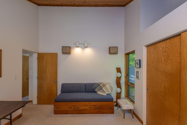 5 Spring Mountain Dr, Rockport, ME 04856 - living area with a towering ceiling and carpet floors