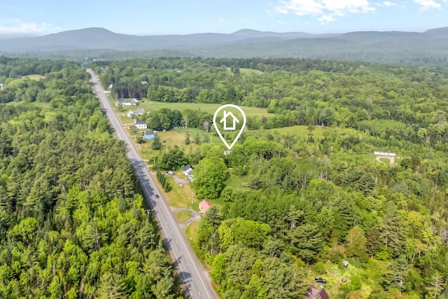 612 Airline Rd, Amherst, ME 04605 - aerial view of property and surrounding area with a forest and a mountain backdrop