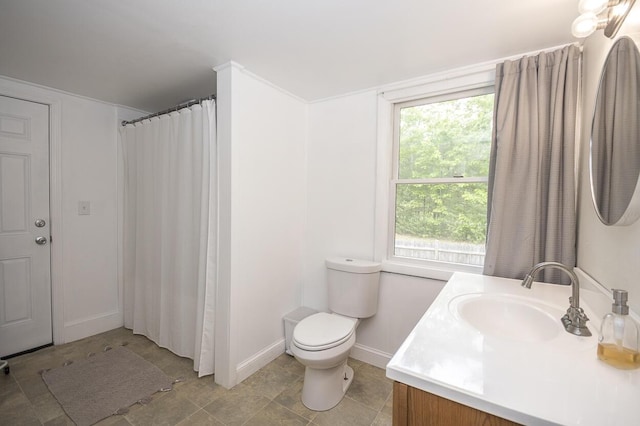 37 Hubbard Rd, Berwick, ME 03901 - full bathroom with vanity, toilet, baseboards, and a shower with curtain