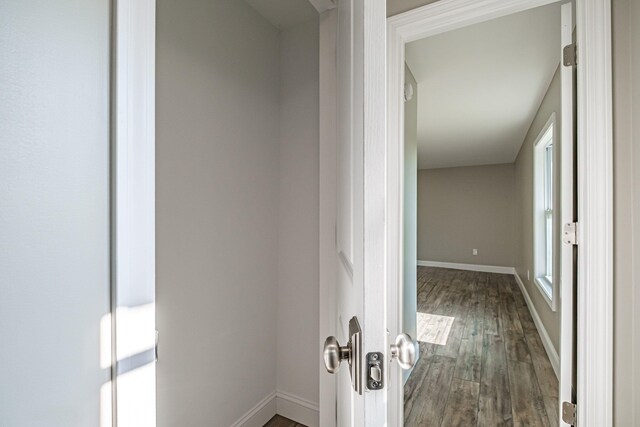 58 Pequawket Trl, Baldwin, ME 04024 - hall with dark wood finished floors