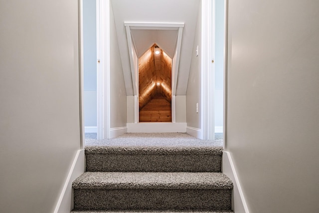 58 Pequawket Trl, Baldwin, ME 04024 - staircase with carpet and baseboards