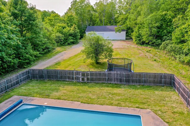 304 Main Rd N, Hampden, ME 04444 - view of pool with a trampoline