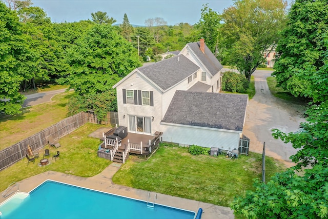 304 Main Rd N, Hampden, ME 04444 - back of house with a wooden deck and a shingled roof