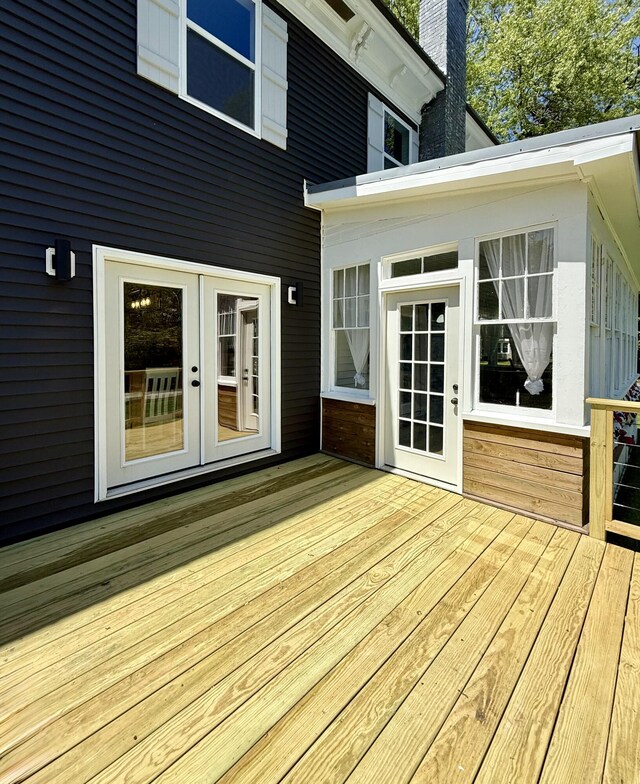 88 Union St, Calais, ME 04619 - wooden deck with french doors