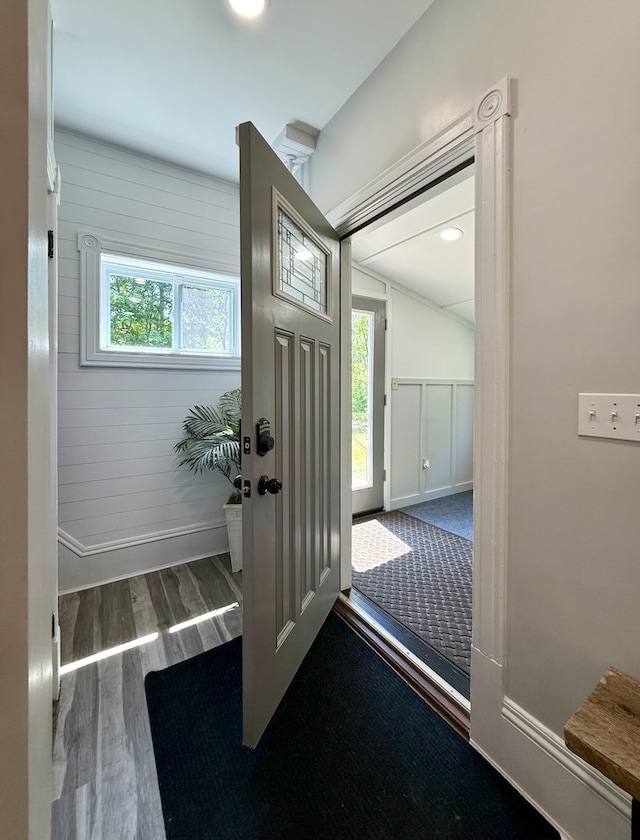 88 Union St, Calais, ME 04619 - entryway featuring healthy amount of natural light, wood finished floors, and baseboards