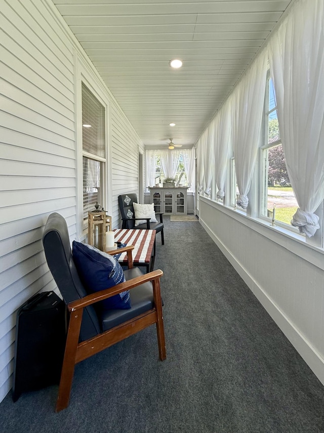 88 Union St, Calais, ME 04619 - sunroom / solarium featuring ceiling fan