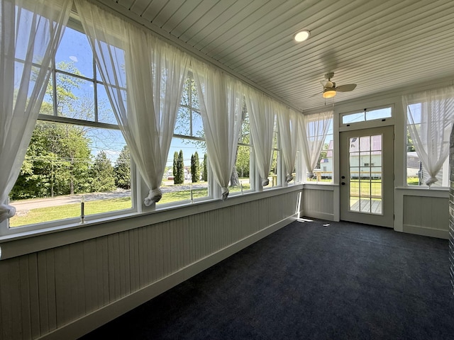 88 Union St, Calais, ME 04619 - unfurnished sunroom with healthy amount of natural light and carpet floors