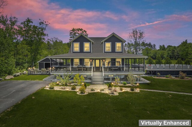 55 Mountain View Ext, Rockland, ME 04841 - farmhouse inspired home featuring a porch and a front lawn