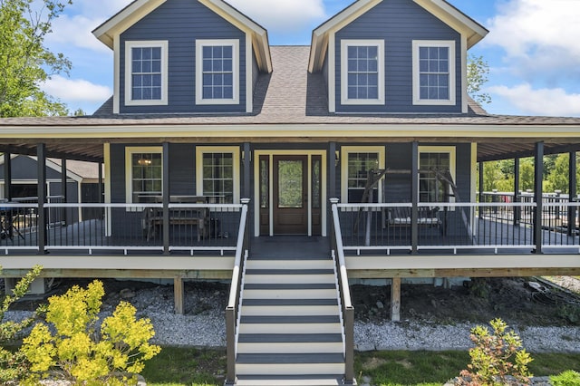 55 Mountain View Ext, Rockland, ME 04841 - farmhouse with roof with shingles and a porch