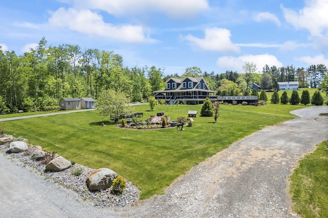 55 Mountain View Ext, Rockland, ME 04841 - view of home's community with a lawn and an outbuilding