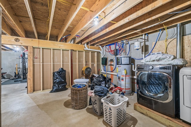 55 Mountain View Ext, Rockland, ME 04841 - unfinished below grade area featuring hybrid water heater and washer and dryer