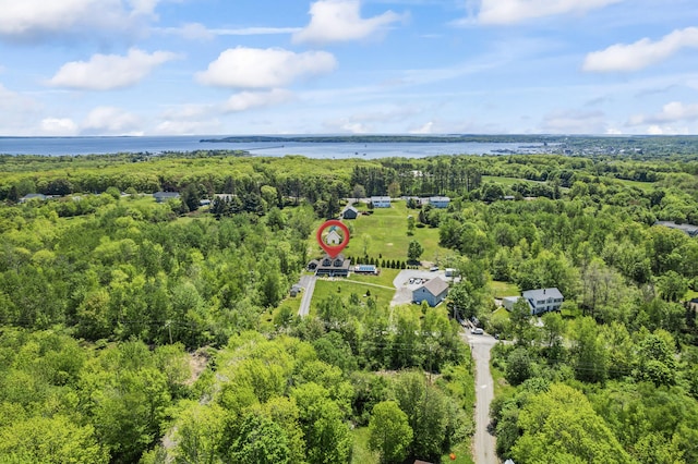 55 Mountain View Ext, Rockland, ME 04841 - aerial view of a heavily wooded area and a large body of water