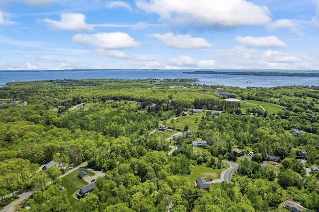 55 Mountain View Ext, Rockland, ME 04841 - drone / aerial view of a large body of water and a heavily wooded area