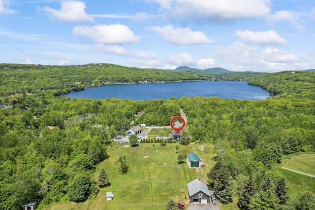 55 Mountain View Ext, Rockland, ME 04841 - drone / aerial view of a water and mountain view and a forest