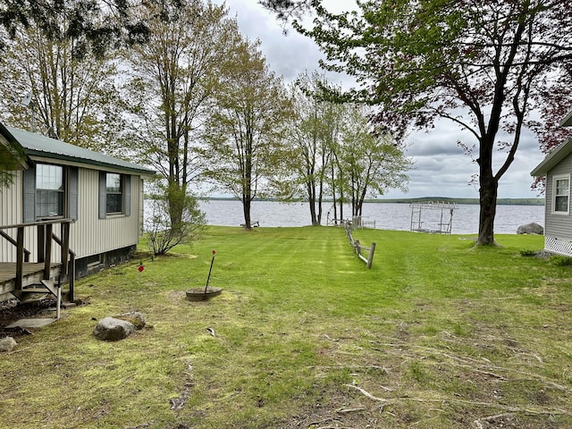 265 Grove St, Newport, ME 04953 - view of grassy yard with a water view