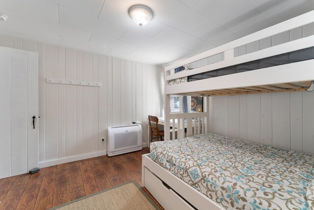 14 Larrys Ldg Unit 14, Ogunquit, ME 03907 - bedroom featuring hardwood / wood-style floors and wood walls