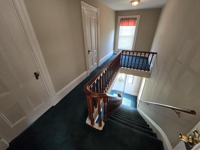25 Jarvis Gore Dr, Eddington, ME 04428 - staircase with baseboards and carpet flooring
