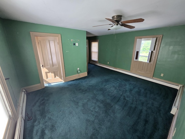 25 Jarvis Gore Dr, Eddington, ME 04428 - empty room with baseboards, ceiling fan, and dark carpet