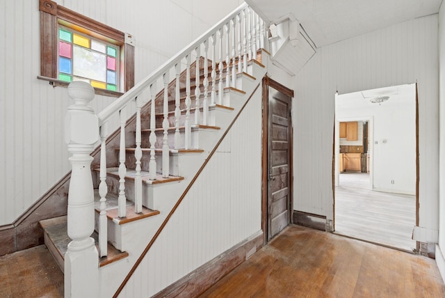 9 Maple St, Jay, ME 04239 - stairway with wood finished floors