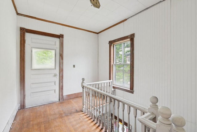 9 Maple St, Jay, ME 04239 - entryway with ornamental molding and wood finished floors