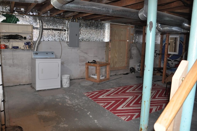 5 Charles St, Orono, ME 04473 - unfinished basement with washer / clothes dryer and electric panel