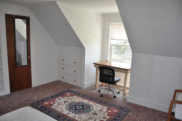 5 Charles St, Orono, ME 04473 - office space with carpet, ornamental molding, lofted ceiling, and baseboards