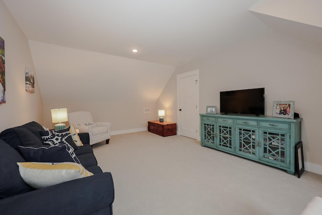 3 Jennifer Ln Unit 1, Wells, ME 04090 - living area with lofted ceiling, light colored carpet, and recessed lighting