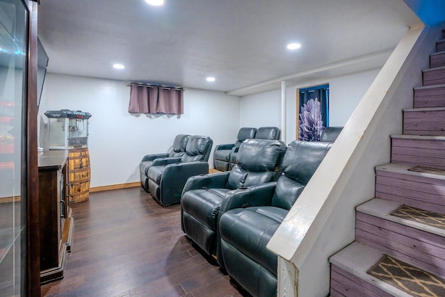 10 Empire Way, Portland, ME 04103 - cinema room with dark wood-style floors and recessed lighting