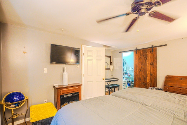 10 Empire Way, Portland, ME 04103 - bedroom with a barn door and ceiling fan