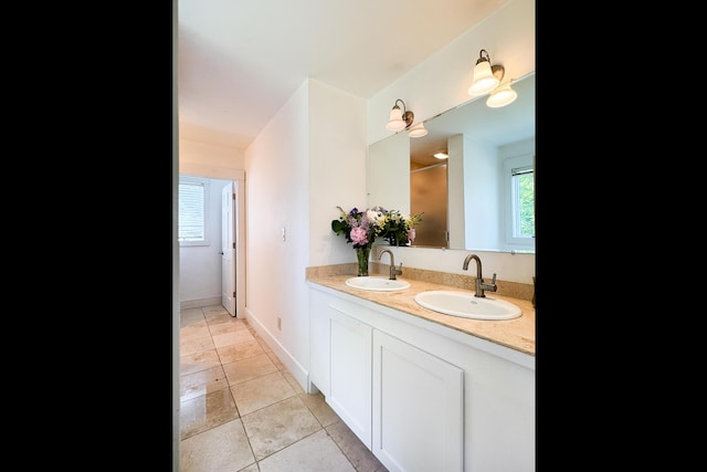 2301 State Route 129, South Bristol, ME 04568 - bathroom with double vanity and tile patterned flooring