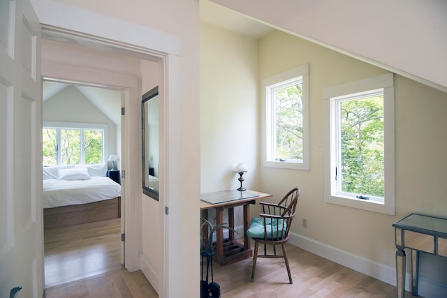 2301 State Route 129, South Bristol, ME 04568 - office area featuring lofted ceiling and light wood finished floors
