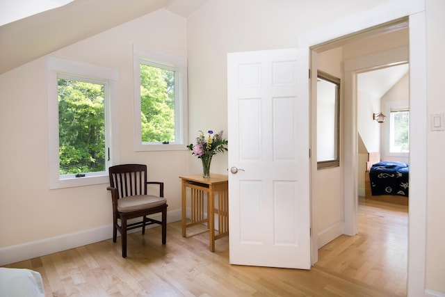 2301 State Route 129, South Bristol, ME 04568 - sitting room featuring vaulted ceiling, light wood-style flooring, and plenty of natural light