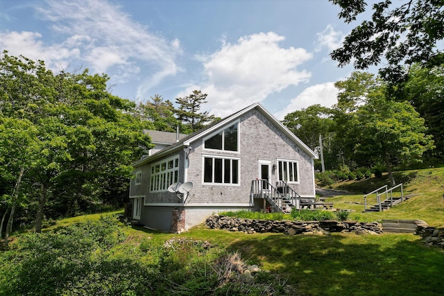 2301 State Route 129, South Bristol, ME 04568 - rear view of house featuring a yard