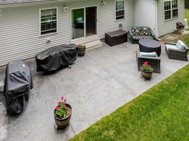 2 Neptune Rd, Old Orchard Beach, ME 04064 - view of patio / terrace featuring an outdoor living space, entry steps, and a grill