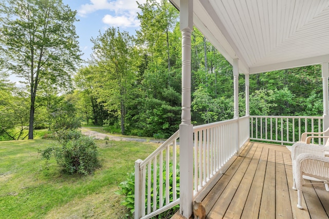 30 Oliver Woods Rd, Nobleboro, ME 04555 - deck featuring a yard