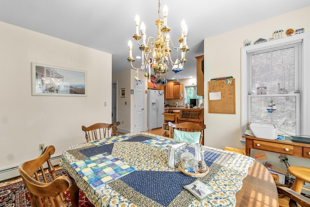 30 Oliver Woods Rd, Nobleboro, ME 04555 - dining room with a chandelier