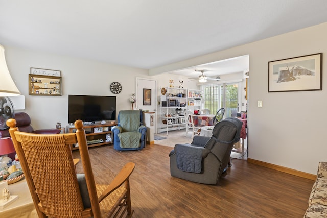 2 Laase Ave, Lewiston, ME 04240 - living room featuring wood finished floors and a ceiling fan