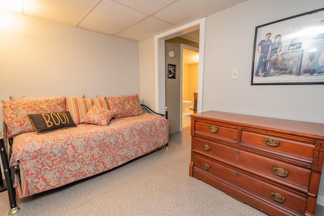 52A Judkins Rd, Harmony, ME 04942 - bedroom featuring carpet flooring and a paneled ceiling