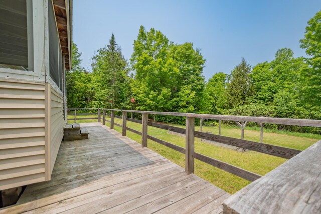 52A Judkins Rd, Harmony, ME 04942 - wooden deck with a lawn