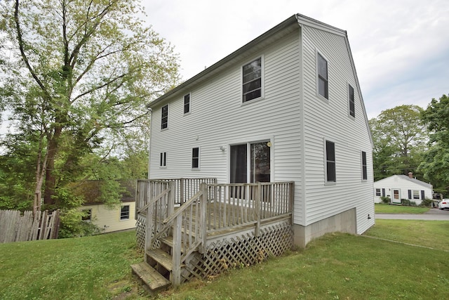 31 Curtis St, South Portland, ME 04106 - rear view of house with a deck