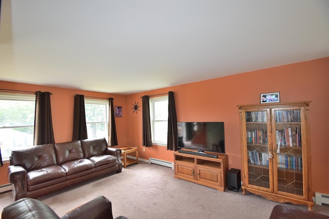 31 Curtis St, South Portland, ME 04106 - living room with baseboard heating and light carpet