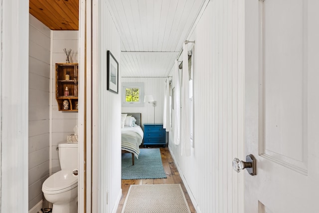 74 Ottawa Ave, Portland, ME 04109 - bathroom with wood finished floors and wooden ceiling