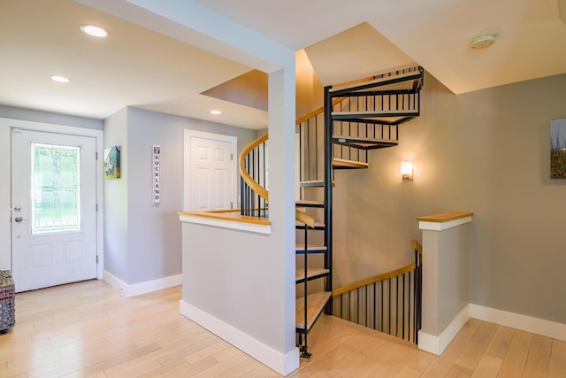 42 Barter Rd, Rockland, ME 04841 - entrance foyer featuring wood finished floors and recessed lighting