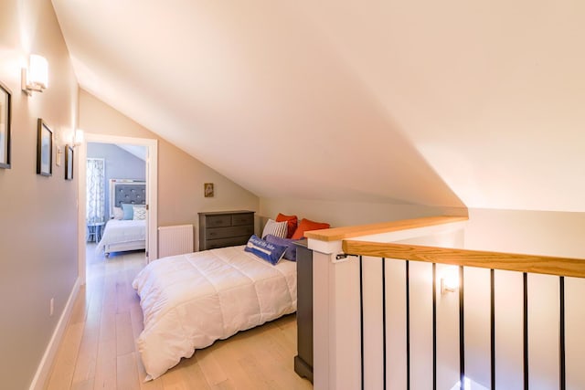 42 Barter Rd, Rockland, ME 04841 - bedroom with lofted ceiling and light wood-style floors